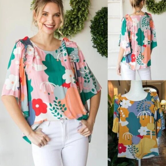 Jodifl ruffle shoulder top szS - Picture 12 of 12